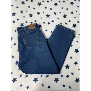 Wrangler Rugged Wear Men's Jeans 42x32 Dark Wash Straight Leg Denim